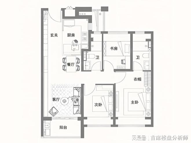 开元选套好房：连廊中间户型看过这一款就够了！